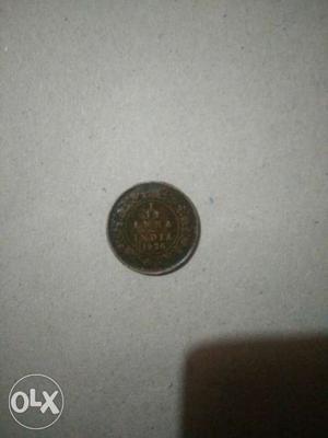 Round Anna Indian Coin