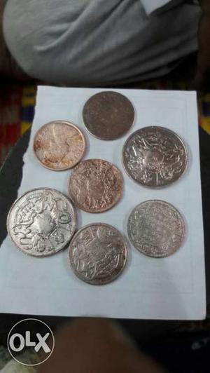 Seven Round Nickel Coins