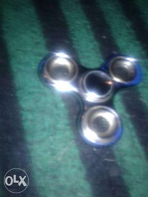 Silver And Blue Fidget Spinner