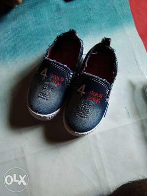Toddler's Faded Blue Denim Slip On Shoes