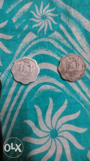 Two 10 Paise Silver Coins