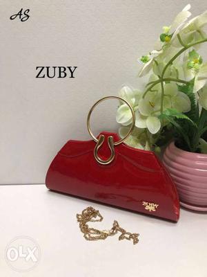 Women's Red Zuby Patent Leather Handbag