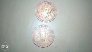 20 paisa coines, one of  and one of .