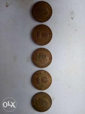 5 Round Brown Coins