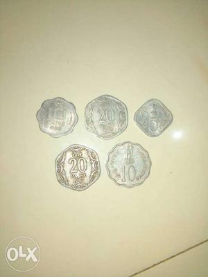 5-piece Silver Indian Paises