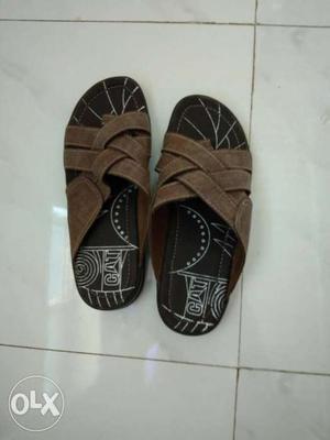 Black And Brown Caterpillar Footbed Sandals