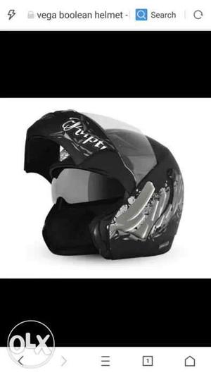 Black And Gray Vega Boolean Half Face Helmet Screenshot