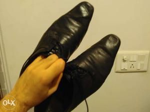 Black Leather Shoes Size 11 - Genuine