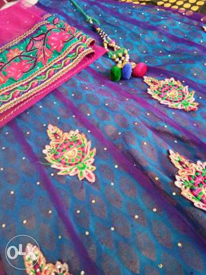 Blue And Purple Textile