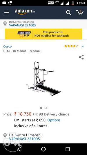 Cosco CTM 510 Manual Treadmill