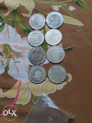 Eight Round Silver Coins