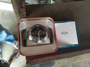 Fossil brand original Silver-colored And Black Watch With