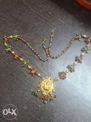 Laxmi devi red pearls chain at low price