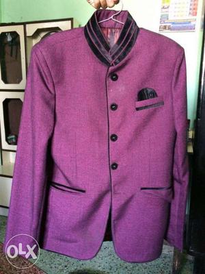 Men's Purple And Black Suit Jacket