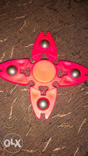 Red And Gray 4-lobed Fidget Hand Spinner