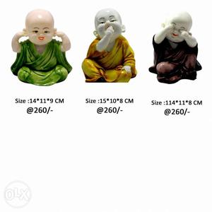 Three Wise Buddha Figurines