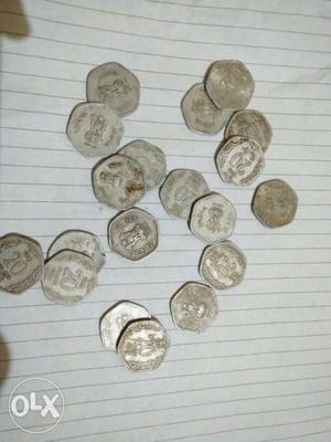 Twenty paise 19 coins.