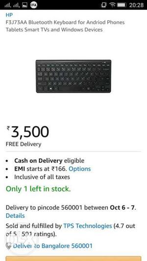 Un used Bluetooth keyboard compatible with phone,