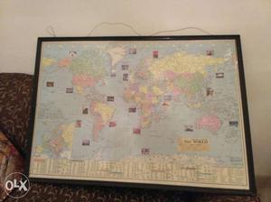 Wooden World map and map of India