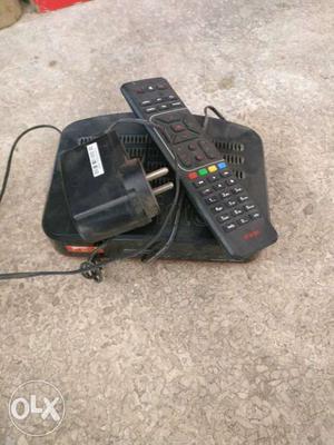 Airtel DTH SD Box With Remote and antena with around 10 mtr