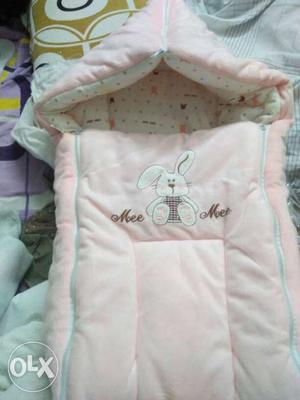 Baby's White And Pink Carrycot