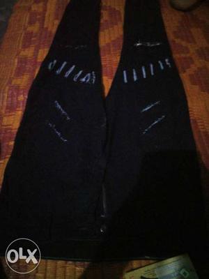 Black Distressed Pants