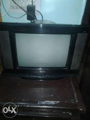 Black LG Widescreen CRT Television
