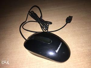 Black Lenovo USB Corded Mouse