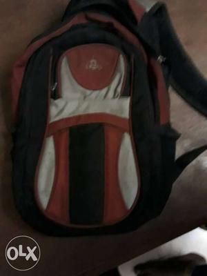 Black, Red, And White Backpack