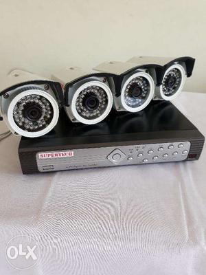 CCTV New 4 Nos. Metal Body Bullet Camera 2.0MP + DVR
