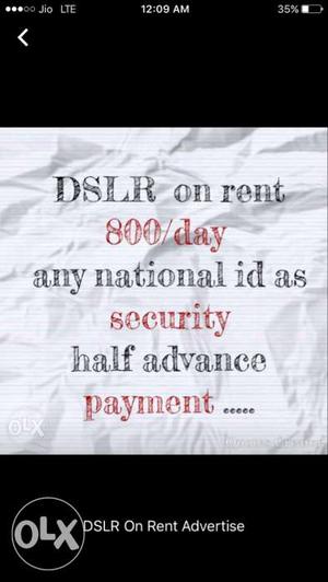 DSLR On Rent 800/day Screenshot