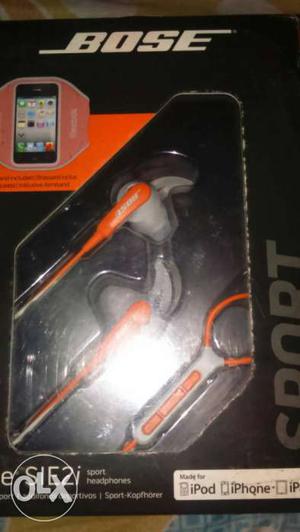 Red And Gray Bose Earphones