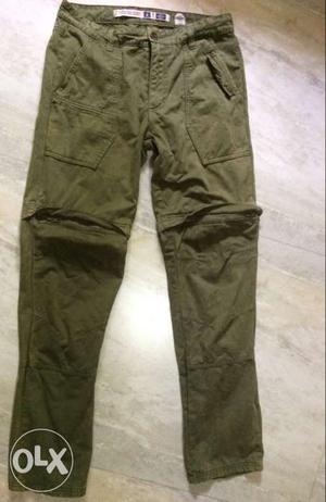 Roadster convertible green pant size 32