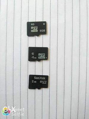 Three Black Micro SD Cards