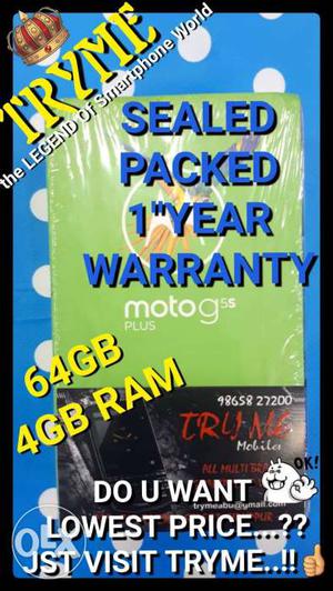 BRAND NEW G5S+ Plus MOTOROLA 4Gb 64Gb Dual Sim Sealed Packed