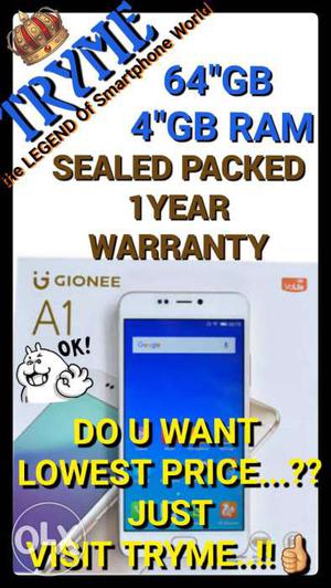 SEALED PACKED Gionee A1 4G Network LTE Dual Sim
