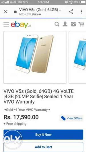 Vivo v5s mobile full condition only 5 days old