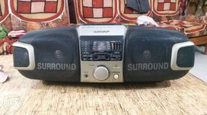 Black And Gray Boombox surround system