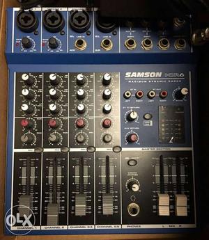 Blue And Black Samson Audio Mixer