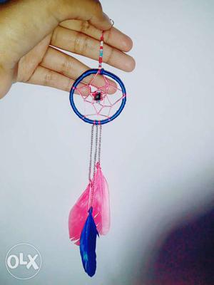 Blue And Pink Dream Catcher earing (only one piece)