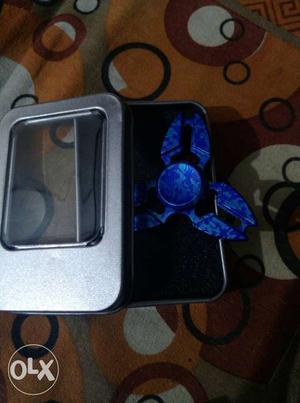 Blue Fidget Hand Spinner With Case
