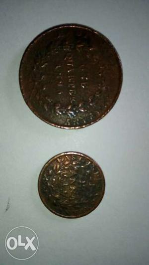 East india company Two India Anna Coins