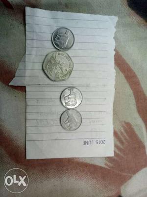 Four Silver Coins old currency