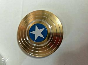 Gold-colored Captain America's Shield Hand Spinner