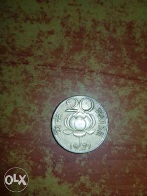 Round Silver Paise Indian  Coin