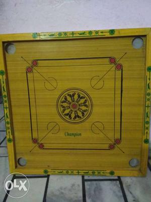 Yellow And Black Champion Carrom Board