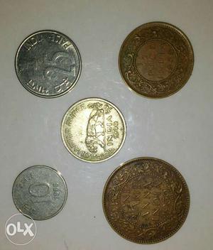 Five Verity indian coins. total amount 600