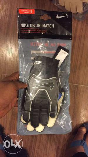 Pair Of Black Nike GK Jr. Match Gloves