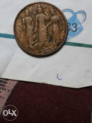 Round Brown Silver Coin