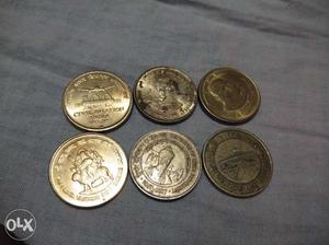 Six Gold Indian Coins